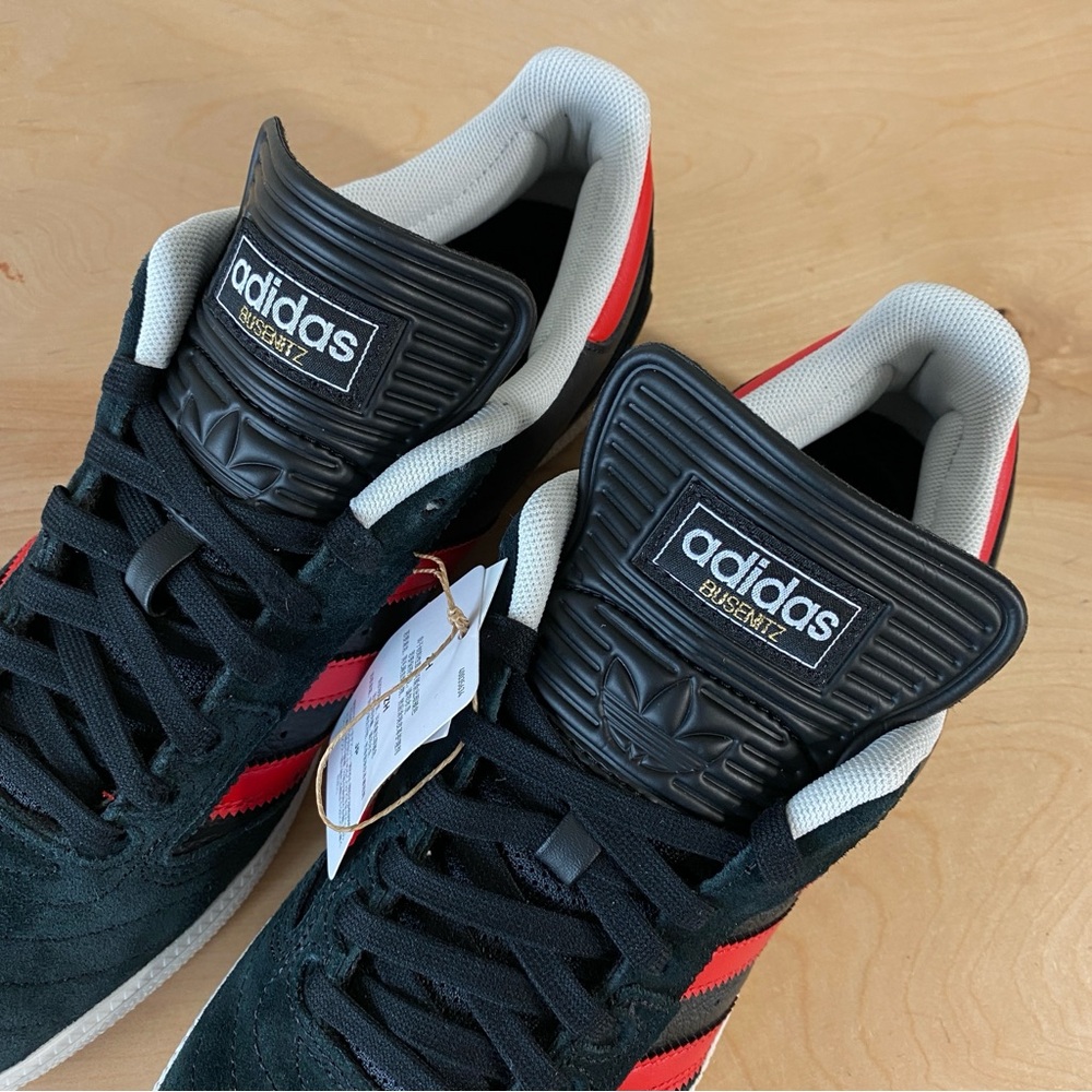 Adidas Busenits Black Pebbled Leather Red Skateboarding Shoe - Size 10.5 - Picture 5 of 12